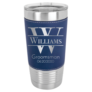 Personalized 20oz Leatherette Groomsmen Tumbler Gift